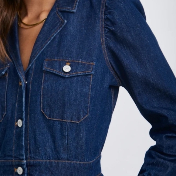 Rails Lisette Long Sleeve Denim Dress Size Medium Shirtdress - Picture 2 of 16